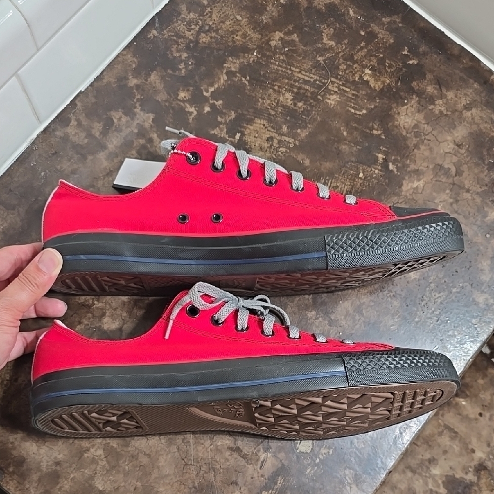 Converse Red Canvas Lace-Up Sneakers - Picture 6 of 8
